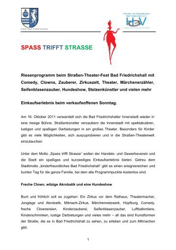 SPASS TRIFFT STRASSE - Stadt Bad Friedrichshall