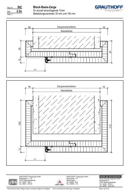 StZ 2.2a Block-Basis-Zarge - Grauthoff Türengruppe