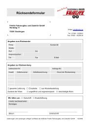 Rücksendeformular - Frielitz Fahrzeugbau und Zubehör GmbH