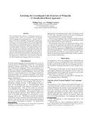 Enriching the Crosslingual Link Structure of Wikipedia - A ... - PUB