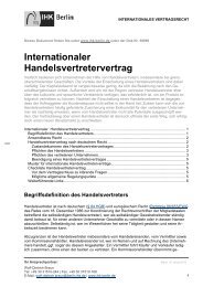 Internationaler Handelsvertretervertrag - IHK Berlin