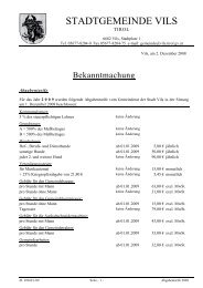 Abgabentarife 2009 (31 KB) - .PDF - Stadtgemeinde Vils