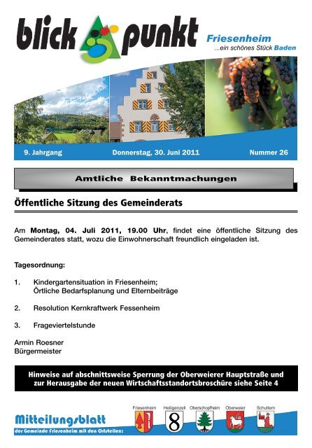 Mitteilungsblatt - Gemeinde Friesenheim