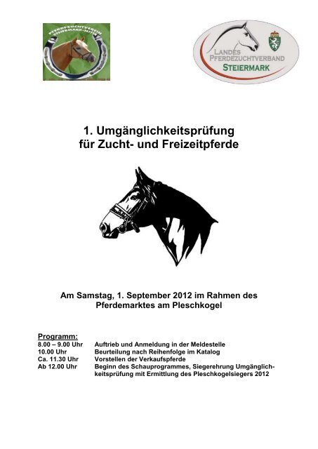 1. Umgänglichkeitsprüfung für Zucht - Pferdezucht-Austria