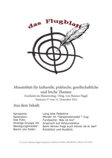 Aus dem Inhalt: - "Das Flugblatt" & Musenverlag