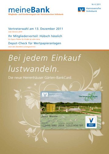 Bei jedem Einkauf lustwandeln. - Hannoversche Volksbank eG