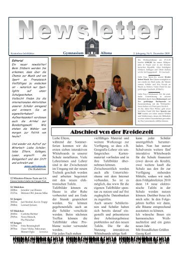 unser Newsletter vom Januar 2010 - Gymnasium Altona