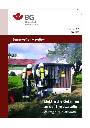 Elektrische Gefahren an der Einsatzstelle - BGI 8677