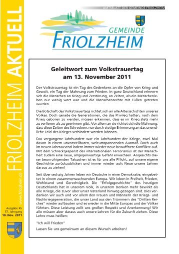 Gemeindeblatt - Friolzheim