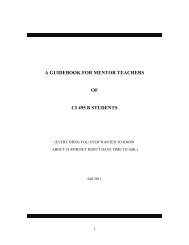 A GUIDEBOOK FOR MENTOR TEACHERS OF CI 495 B STUDENTS
