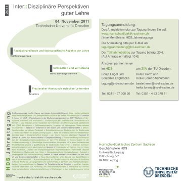 Inter::Disziplinäre Perspektiven guter Lehre - Hochschuldidaktisches ...