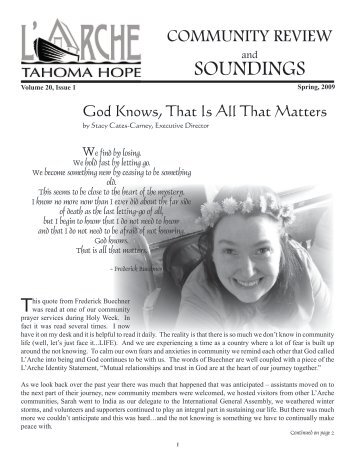 SOUNDINGS - L'Arche Tahoma Hope