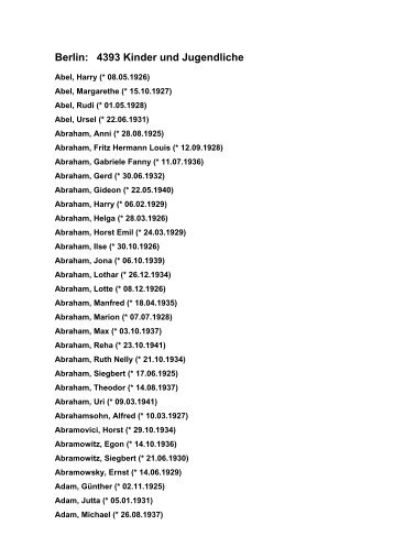 Berlin: 4393 Kinder und Jugendliche - Zug der Erinnerung