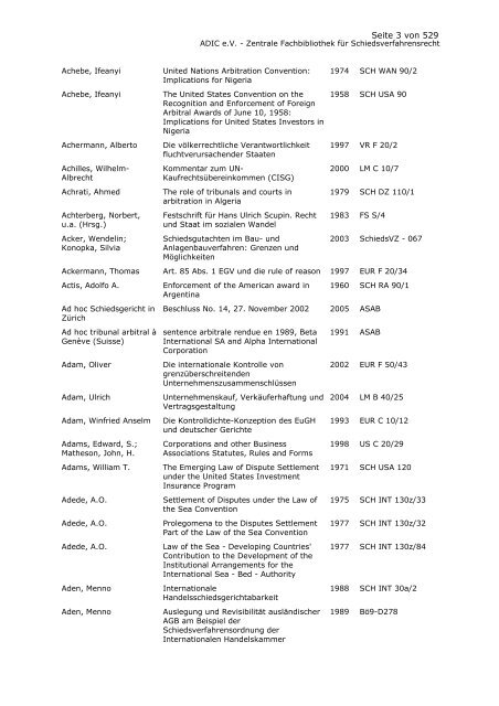 Bestandskatalog 2008 - ADIC