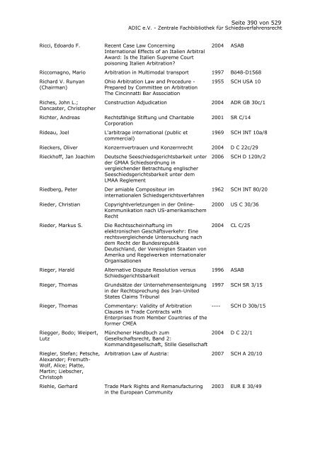 Bestandskatalog 2008 - ADIC