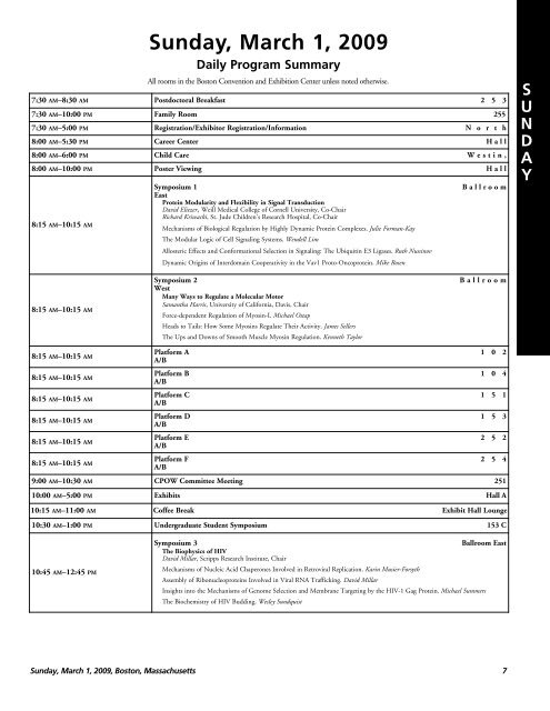 Sunday, March 1, 2009 - Biophysical Society