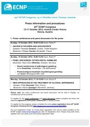 Press information and procedures ECNP 2012