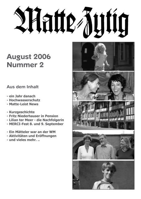 August 2006 Nummer 2 - Matte