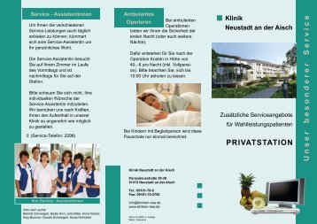 Flyer Privatstation - Kliniken des Landkreises Neustadt a.d. Aisch