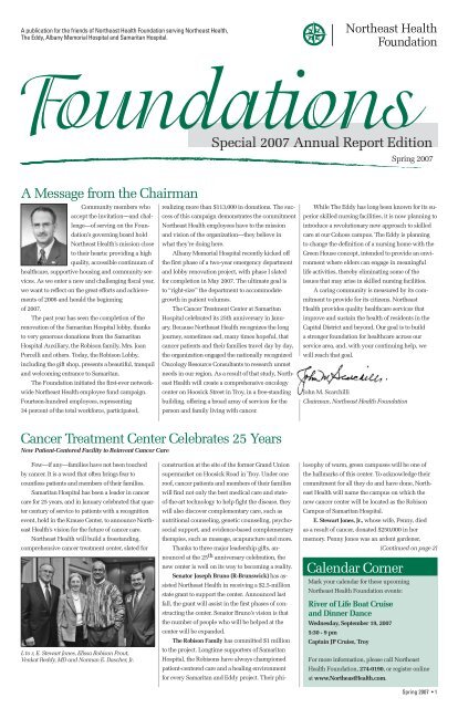 Calendar Corner A Message from the Chairman ... - Northeast Health