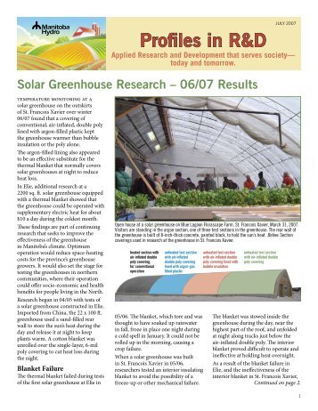 R&D Profiles: Solar Greenhouse Research - 06/07 ... - Build It Solar