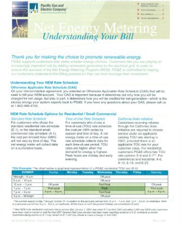 Understanding Your Bill - Pacific Gas and Electric Company