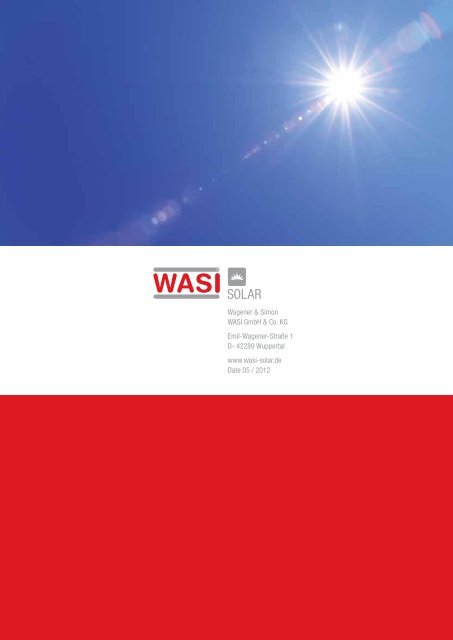WASi SoLAr Pitched roof SySteM - wasi.de