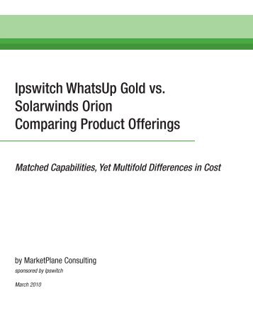 Ipswitch WhatsUp Gold vs. Solarwinds Orion Comparing Product ...