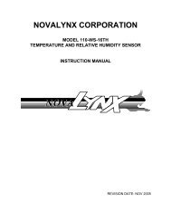 110-WS-16TH Instruction Manual - NovaLynx Corporation