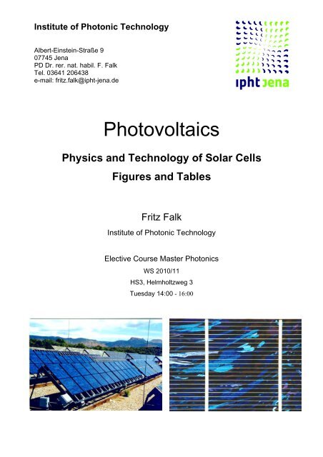 Photovoltaics - IPHT Jena