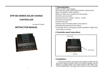 epip-602 series solar charge controller instruction manual