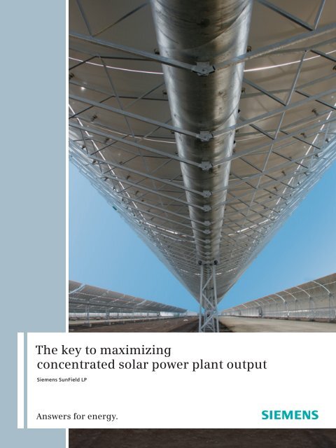 The key to maximizing concentrated solar power plant ... - Siemens