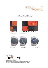 Installation Manual SolarLog - SOLUTRONIC AG