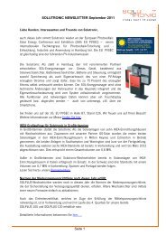 NEWSLETTER September 2011 - SOLUTRONIC AG