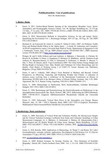 Publikationsliste / List of publications - IMK - IFU - FZK
