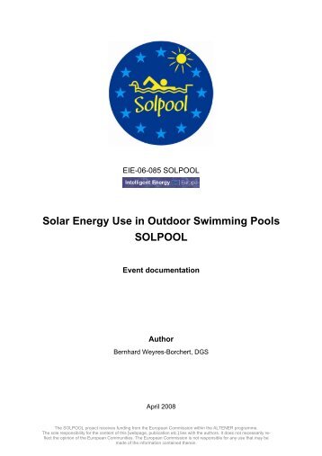 Solar Energy Use in Outdoor Swimming Pools SOLPOOL