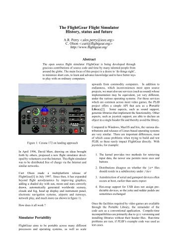 The FlightGear Flight Simulator History, status and future