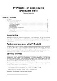 PHProjekt - an open source groupware suite