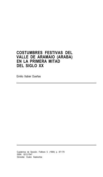 Costumbres festivas del Valle de Aramaio (Araba) - Euskomedia ...