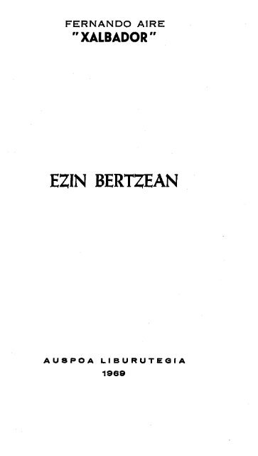 Ezin bertzean - Euskaltzaindia
