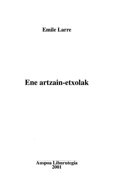 Ene artzain-etxolak - Euskaltzaindia
