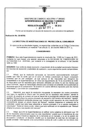 AlternaTIFF printout - Superintendencia de Industria y Comercio