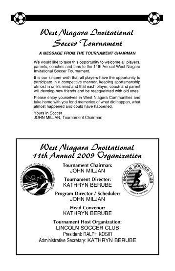 West Niagara Invitational 11th Annual 2009 Organization - Eteamz
