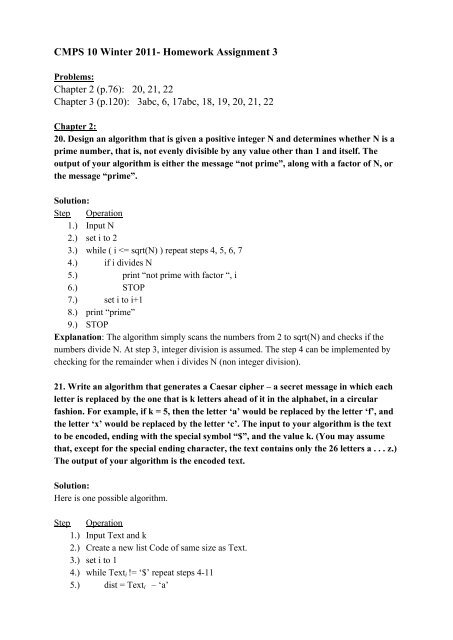 CMPS 10 Winter 2011- Homework Assignment 3 Chapter 2 (p.76 ...