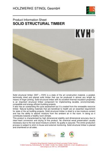 SOLID STRUCTURAL TIMBER - Stingl.at