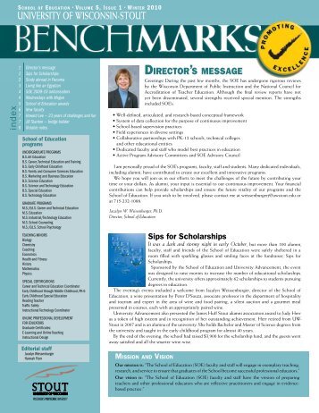 Benchmark Newsletter - Winter 2010 - University of Wisconsin-Stout