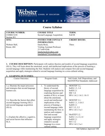 Course Syllabus - Webster University