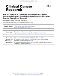 BRCA1and BRCA2 Mutation Prevalence and Clinical ...