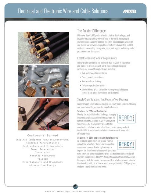 Electrical and Electronic Wire and Cable Solutions Datasheet - Anixter