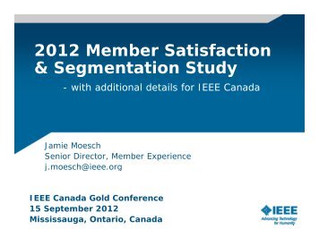 2012 M b S ti f ti 2012 Member Satisfaction & Segmentation Study g y